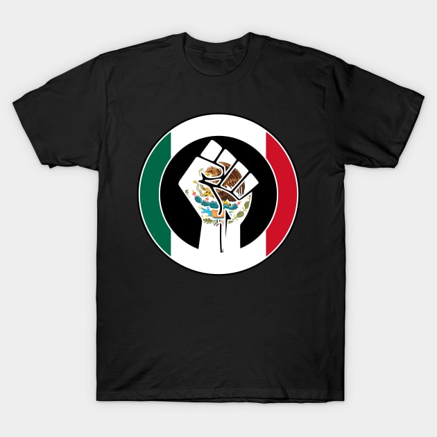 Black Lives Matter Fist Circled Flag Mexico T-Shirt by aaallsmiles